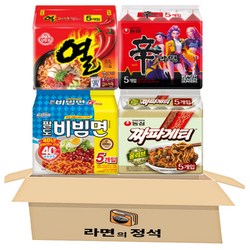 농심 오뚜기 팔도 4종 열라면5 신라면5 비빔면5 짜파게티5, 1세트