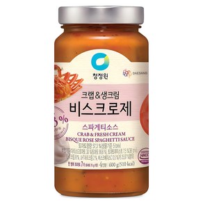 청정원 크랩&생크림 비스크로제 파스타소스, 600g, 1개