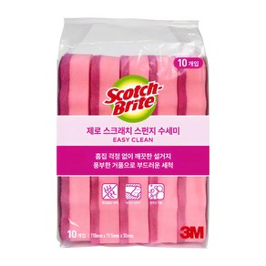 스카치브라이트 3M 제로 스크래치 스펀지 수세미, 10개입, 1개