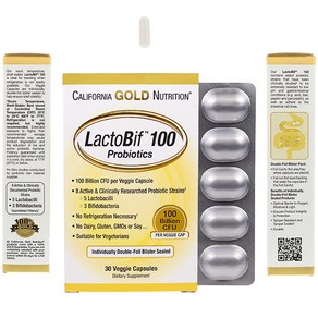 캘리포니아 골드 Califonia Gold LactoBif Pobiotics 100 Billion CFU 락토비프 1000억 30개입 베지캡슐, 30정, 3개