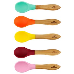 아반치 대나무 트레이닝 스푼 세트, B타입(자주, 노랑, 분홍, 오렌지, 녹색), 1개