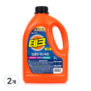 테크 딥클린 엑스퍼트 뉴 실내건조 액체세제 드럼 용기, 3L, 2개