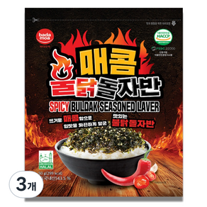 바다모아 김자반 매콤 불닭 돌자반, 50g, 3개