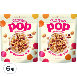 오그래놀라 팝 크랜베리 아몬드, 520g, 6개