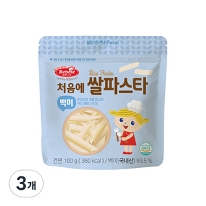 베베스트 처음에 쌀파스타 백미, 100g, 3개