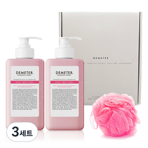 데메테르 홈스파 스크럽 바디워시 스윗 베이비 480ml x 2p + 샤워볼 세트, 3세트