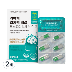 기억력 인지력개선 포스파티딜세린 징코 45g, 30정, 2개