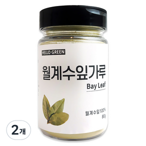 헬로우그린 월계수잎 가루 향신료 통, 2개, 80g