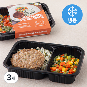 건강한끼 곤드레곤약밥 & 함박스테이크 (냉동), 245g, 3개