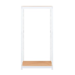 스피드랙 브이 2 스탠드 선반 2단 800 x 400 x 1800 mm, 화이트(프레임) + 우드 화이트(선반)