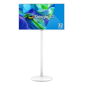 더함 32 QLED 구글 스마트 TV 화이트에디션 + 삼탠바이미 스탠드 에센셜 세트, 81cm(32인치), NA321QLED VA SH 2024C WHITE, 스탠드형, 고객직접설치