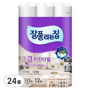 잘풀리는집 천연펄프 키친타올, 130매, 24개