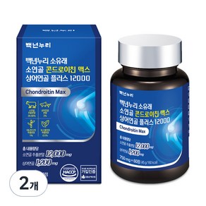 백년누리 소유래 소연골 콘드로이친맥스 상어연골 플러스12000 영양제, 45g, 2개, 60정