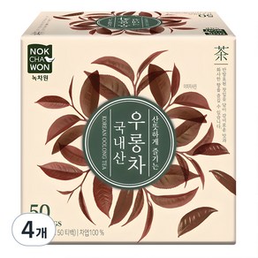 녹차원 국내산 우롱차, 1.2g, 50개입, 4개