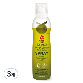 백설 유러피안 엑스트라버진 올리브 오일 스프레이, 200ml, 3개