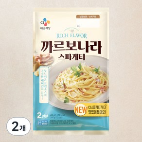 CJ 까르보나라 스파게티 2인분, 600g, 2개