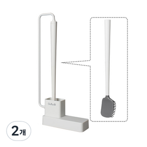 모나코올리브 마그네틱 실리콘 변기청소솔, 화이트, 2개