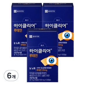 종근당건강 아이클리어 루테인 15g, 30정, 6개