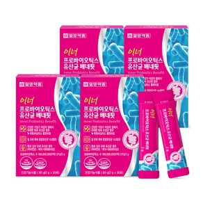 일양약품 이너 프로바이오틱스 유산균 베네핏 30p, 60g, 4개