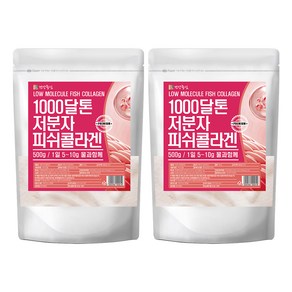 건강중심 1000달톤 저분자 피쉬콜라겐 분말, 500g, 2개