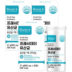 본트비 프레쉬데이 유산균 27g, 30정, 3개