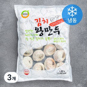 푸르온 김치 왕만두 (냉동), 1400g, 3개