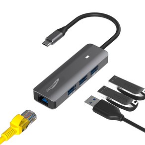 애니포트 4포트 C타입 USB 3.0 4 in 2 노트북 맥북 멀티허브 AP-TC41UH, 블랙, 1개