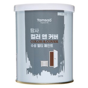 탐사 컬러 앤 커버 멀티 페인트 1L 방문가구용, 화이트, 1개