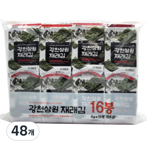 삼원 광천 재래 도시락김 16p, 64g, 3개