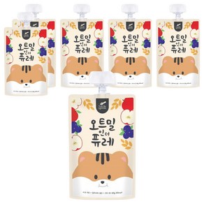 리틀스푼 오트밀인더퓨레, 혼합맛(사과/블루베리/귀리), 100g, 6개