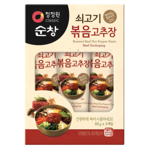 청정원순창 쇠고기 볶음 고추장, 60g, 3개