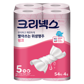 크리넥스 빨아쓰는 위생행주 핑크, 4롤, 1개