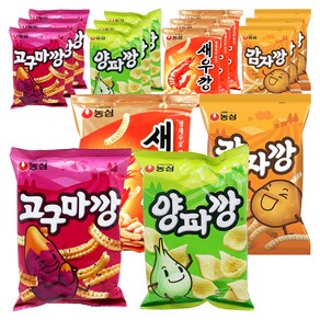 농심 양파깡 83g 4p + 감자깡 75g 4p + 새우깡 90g 4p + 고구마깡 83g 4p, 1세트