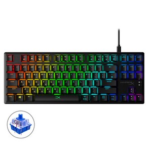 HP 하이퍼엑스 Alloy Oigin Coe RGB 텐키리스 기계식 게이밍 유선 키보드, 블랙, HX-KB7BLX-KO, 청축