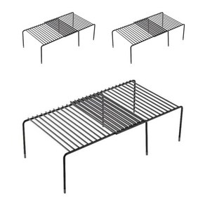 길이조절선반 정리선반, 블랙, 3개