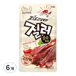 샘표 질러 순수 육포, 70g, 6개