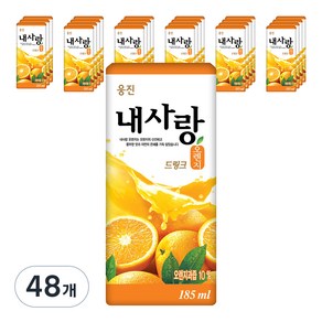 웅진 내사랑 오렌지 드링크팩, 185ml, 48개