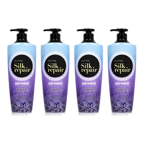 엘라스틴 실크 리페어 샴푸 베이비 파우더 향, 550ml, 4개