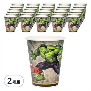 마블 어벤져스 헐크 오리지널 종이 파티컵 290ml, 50개입, 2세트