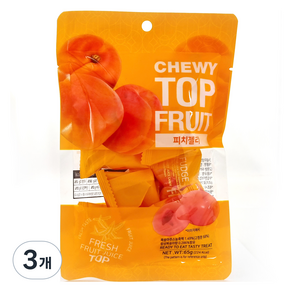 탑후르츠 피치젤리, 65g, 3개