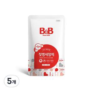 비앤비 젖병세정제 거품형 리필, 400ml, 5개