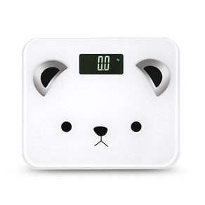 힐링큐 스마트 체중계 곰 HQ-S1000, 화이트, 1개