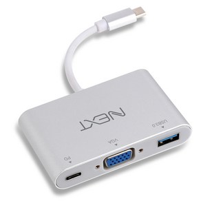 넥스트 USB Type C to VGA + USB 3.0 + PD 변환 아답터 NEXT-412TCV, 1개