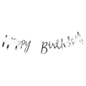 파티팡 캘리그래피 생일 가랜드, 실버