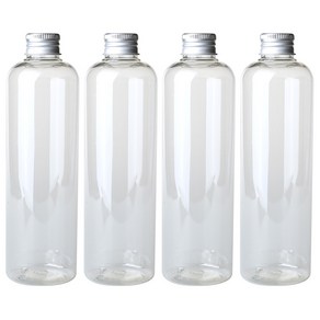 병도매닷컴 DT300 투명 음료용기 알루미늄 실버캡, 300ml, 4개