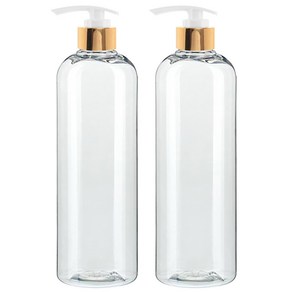 병도매닷컴 AT500 투명 28 디스펜서 골드 마개 공병, 500ml, 2개