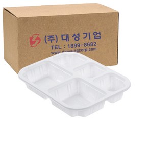 쿡앤락 일회용 실링용기 5칸 백색 500ml 몸통, 600개, 1개