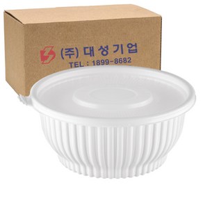 쿡앤락 성형 면용기 대 1.5L 백색 세트, 100개입, 1개