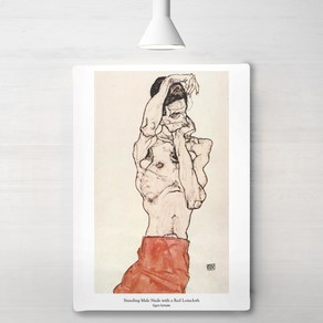 RYMD Standing Male Nude with a Red Loincloth 캔버스 명화