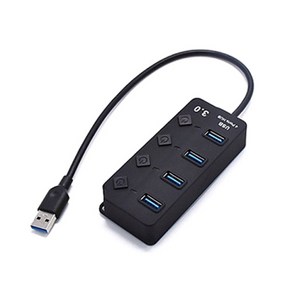 셀인스텍 USB 3.0 4포트 허브 개별스위치 HUB-S430B, 1개